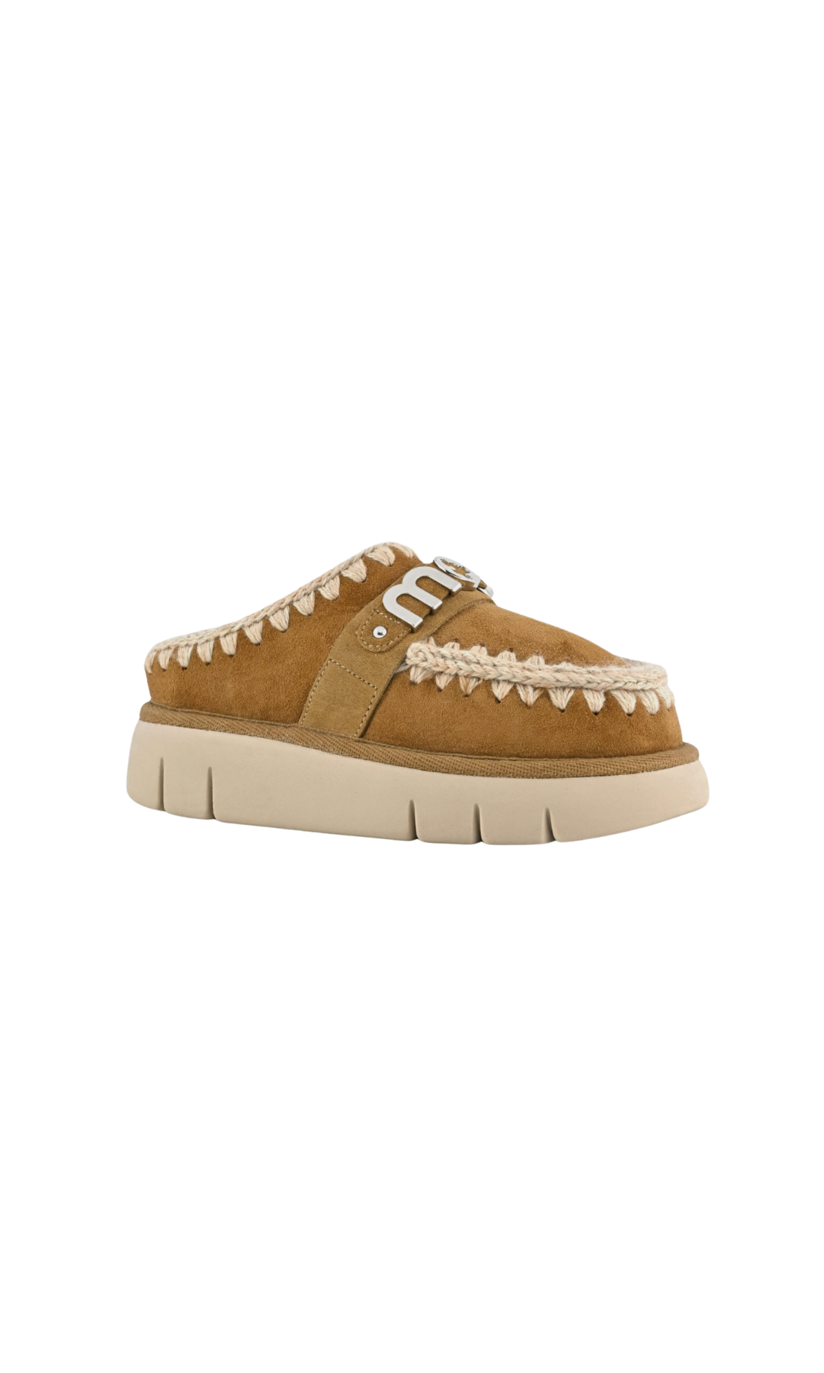 MOU BOUNCE CLOG METAL LOGO COGNAC