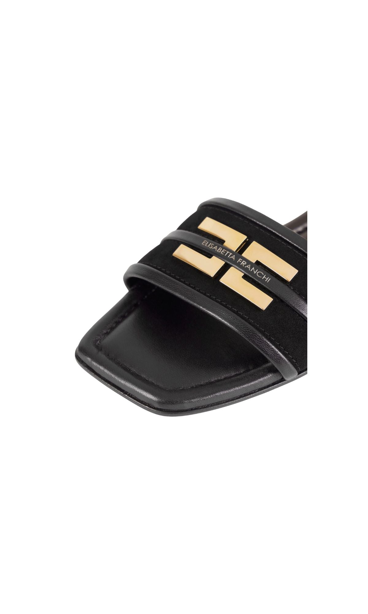 SANDALO 72L FLAT DETTAGLIO LOGO NERO - calzature - ELISABETTA FRANCHI
