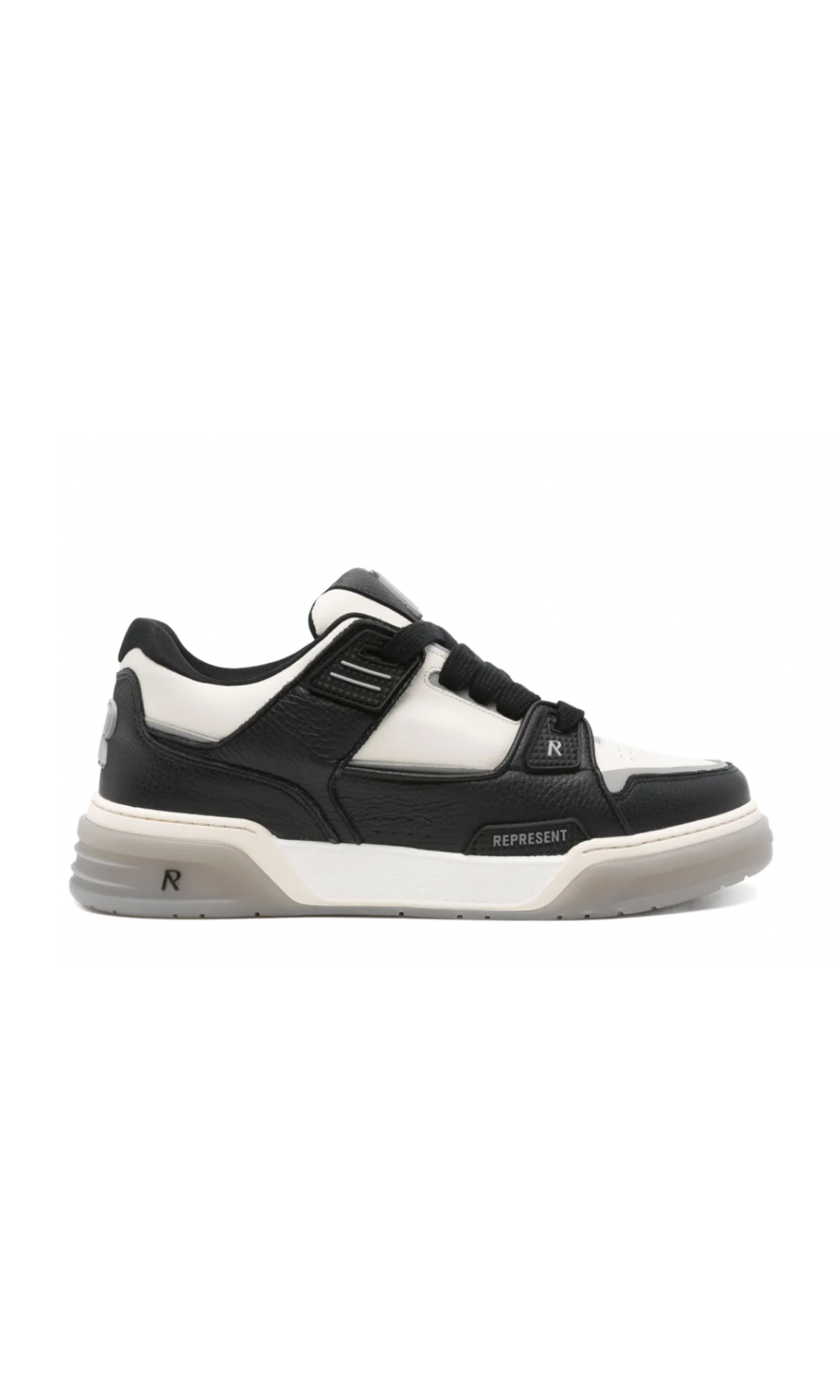 REPRESENT SNEAKERS STUDIO SNEAKER IN PELLE BLACK/WHITE