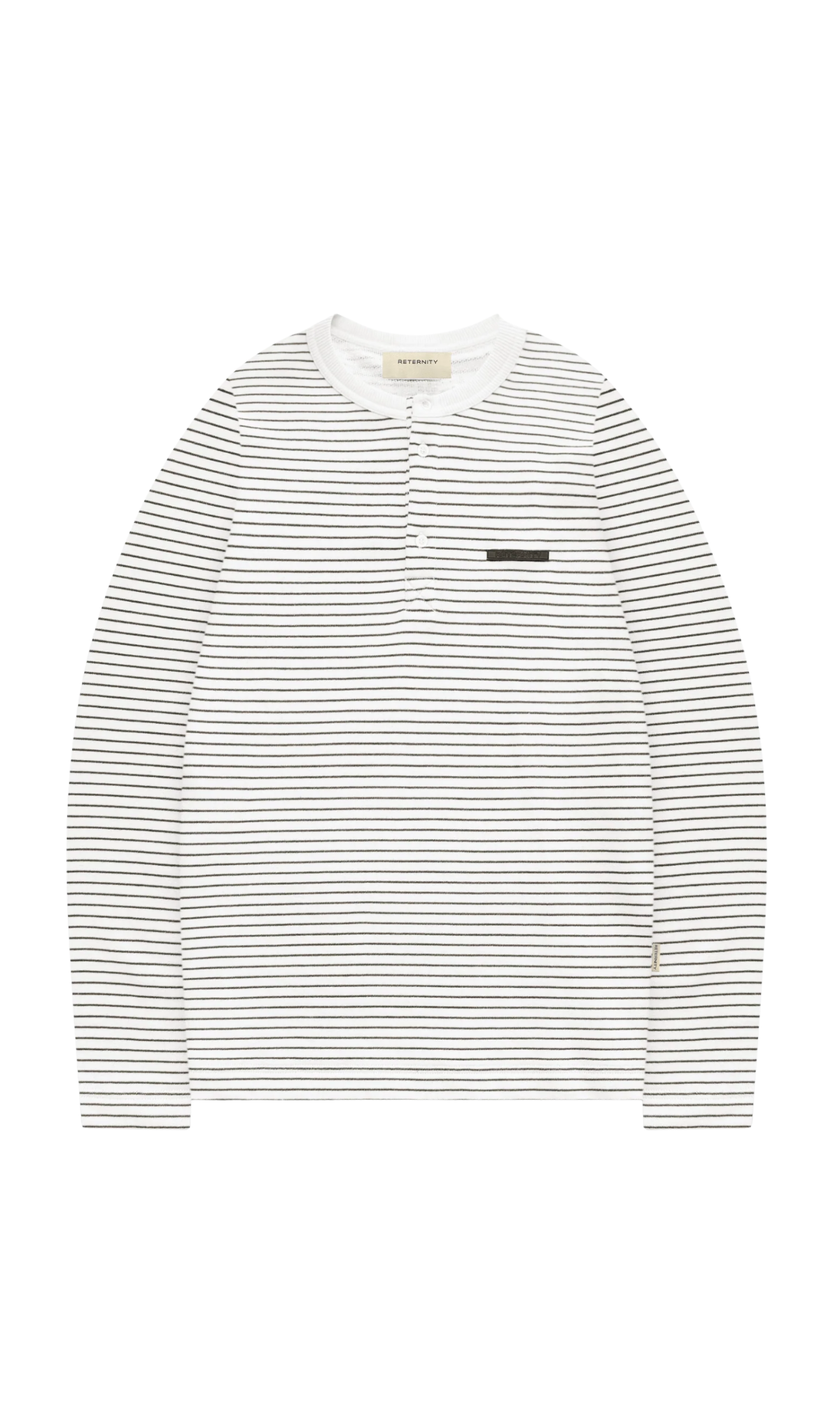 MAGLIA HENLEY A MANICHE LUNGHE A RIGHE - BIANCO SPORCO/BLU NAVY RETERNITY