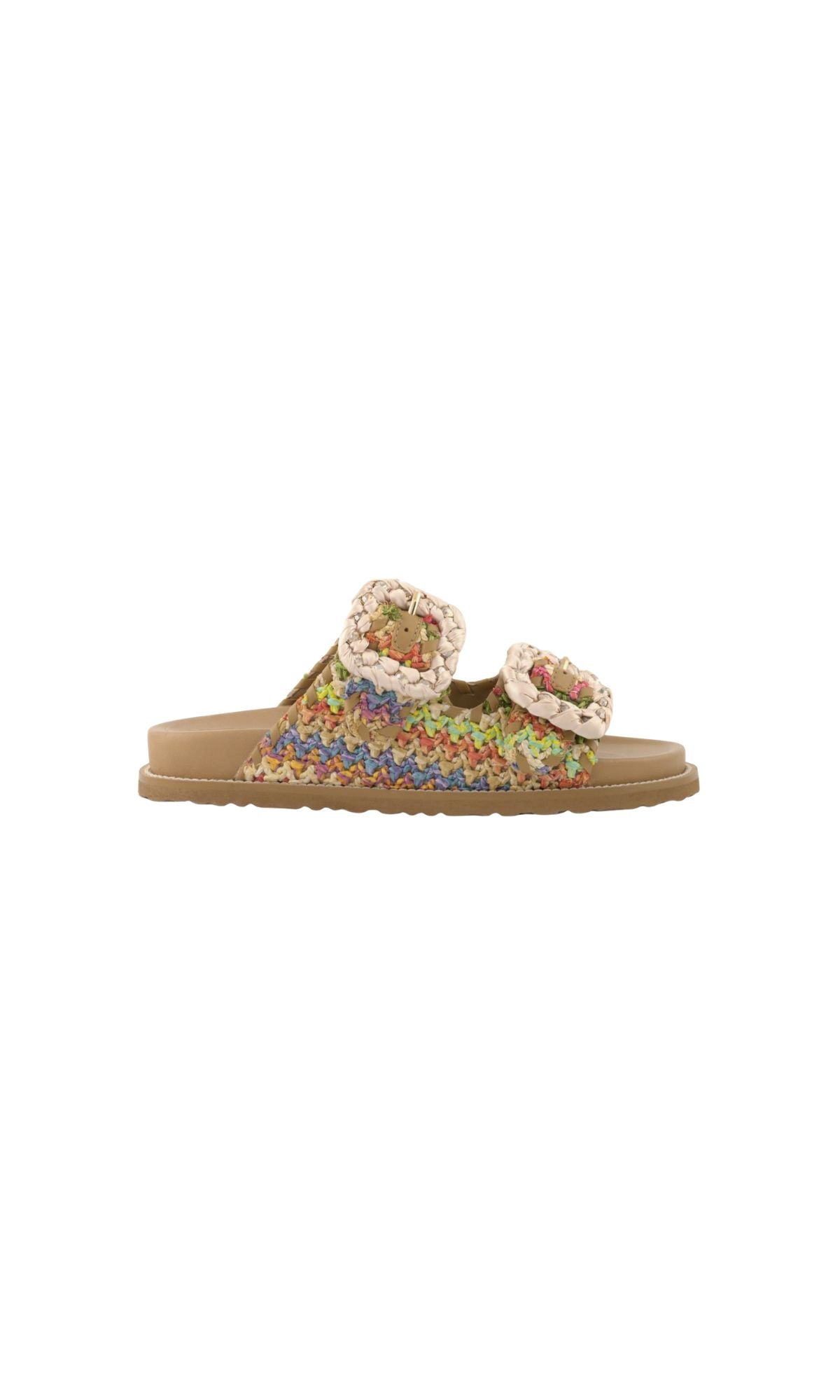 RAFFIA SANDAL MULTICOLOR - calzature - CORAL BLUE