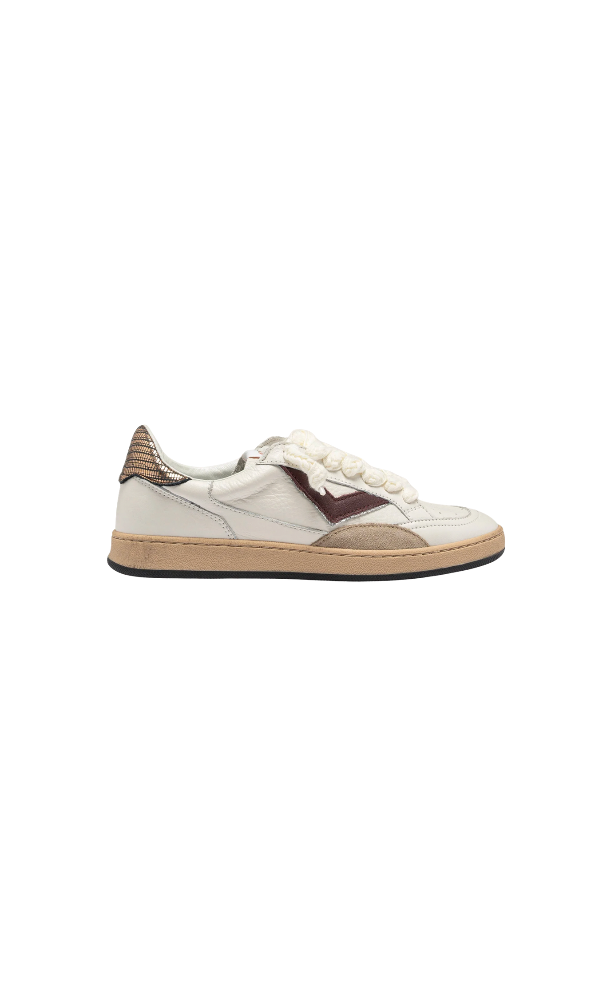SNEAKER PLAYNEW IN PELLE BIANCA E BORDEAUX