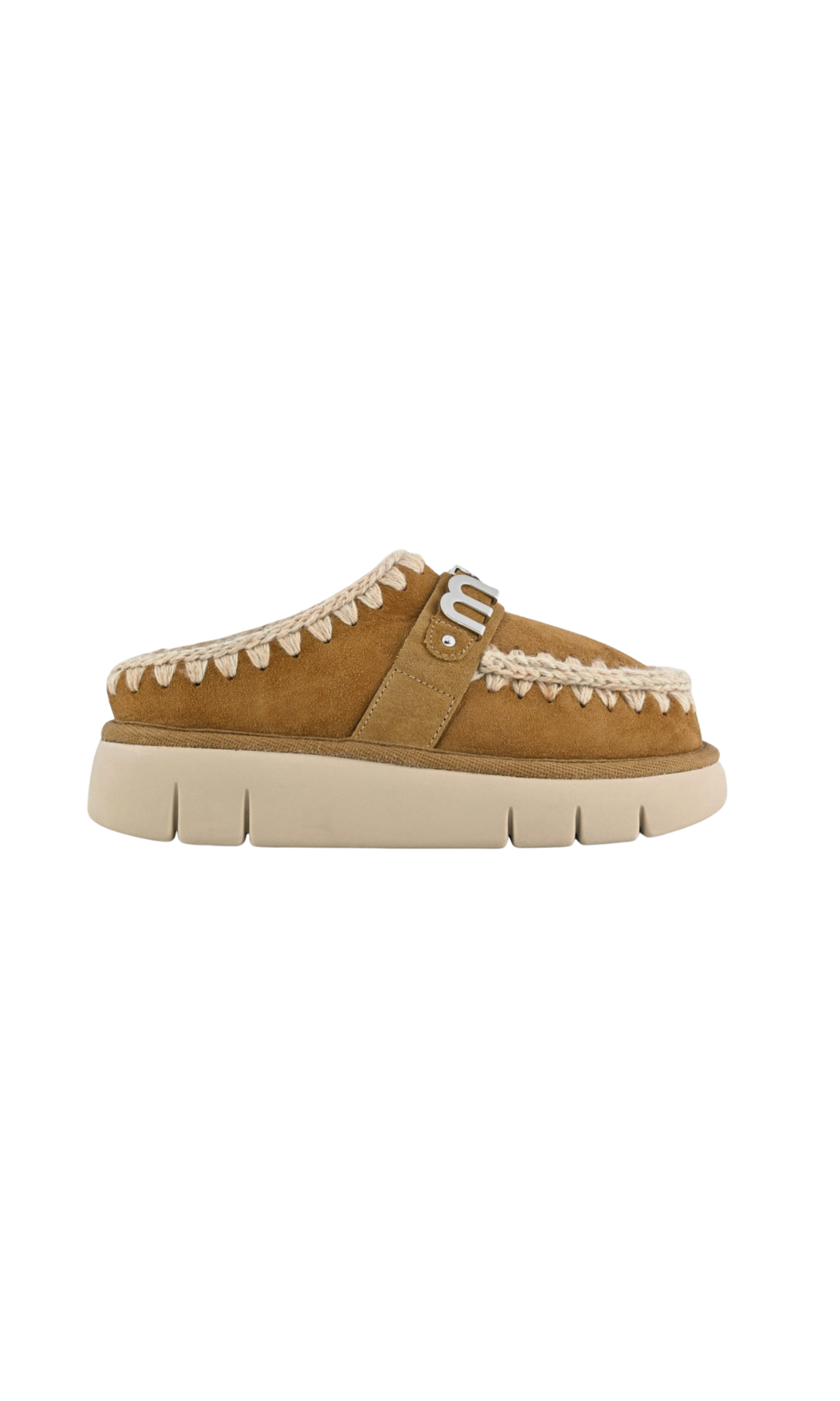 MOU BOUNCE CLOG METAL LOGO COGNAC