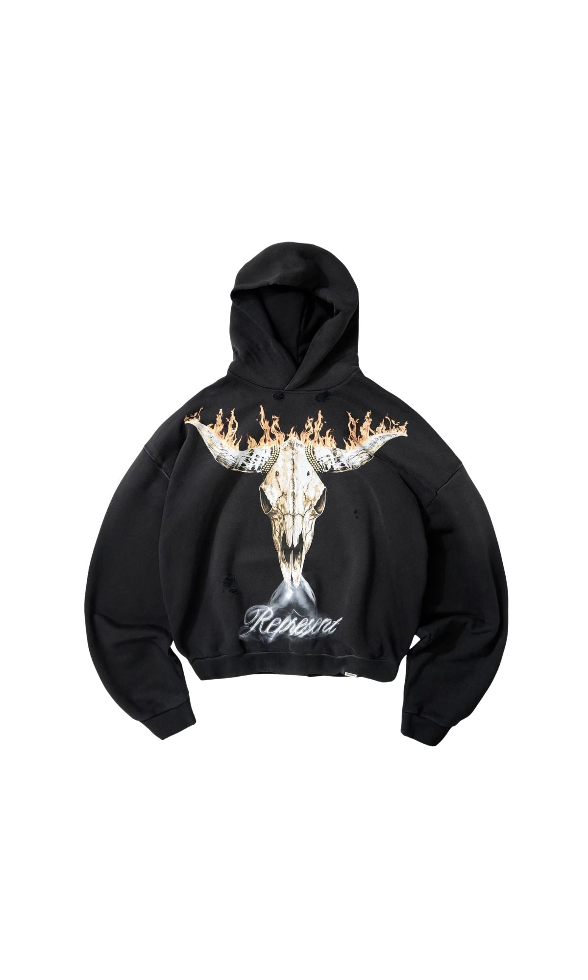 HOODIE BRITISH COWBOYS STAINED BLACK - ABBIGLIAMENTO - REPRESENT