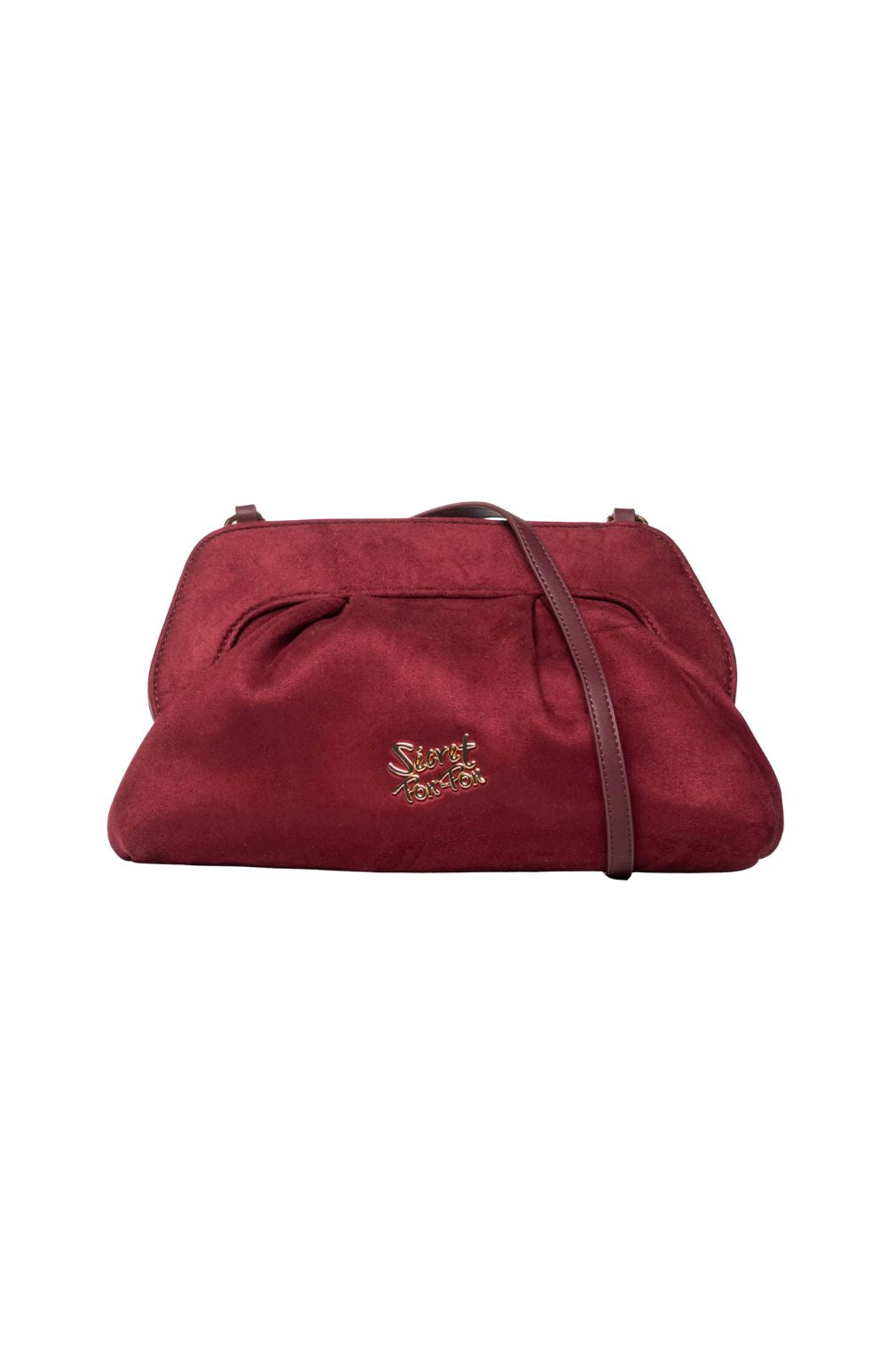 MARGARET M SUEDE CLUTCH BURGUNDY - Accessori - SECRET PON PON
