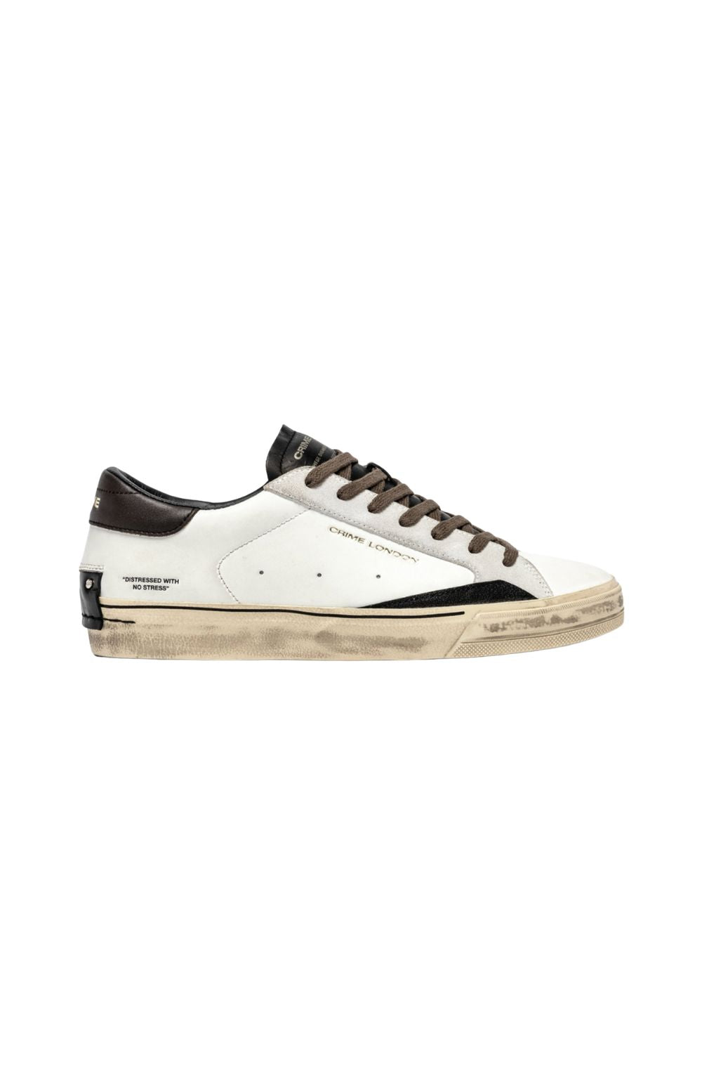 DISTRESSED 2.0 WHITE/BROWN - calzature - CRIME LONDON