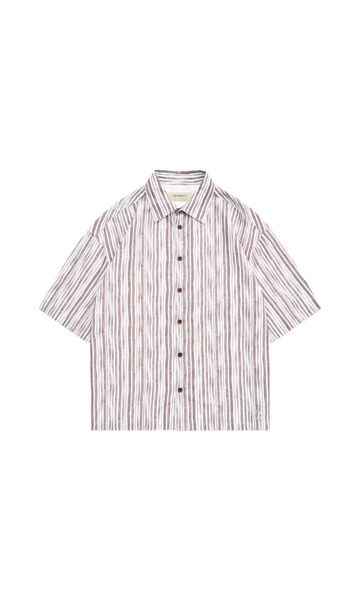 WATERCOLOR SHORT SLEEVE SHIRT BROWN - ABBIGLIAMENTO - RETERNITY