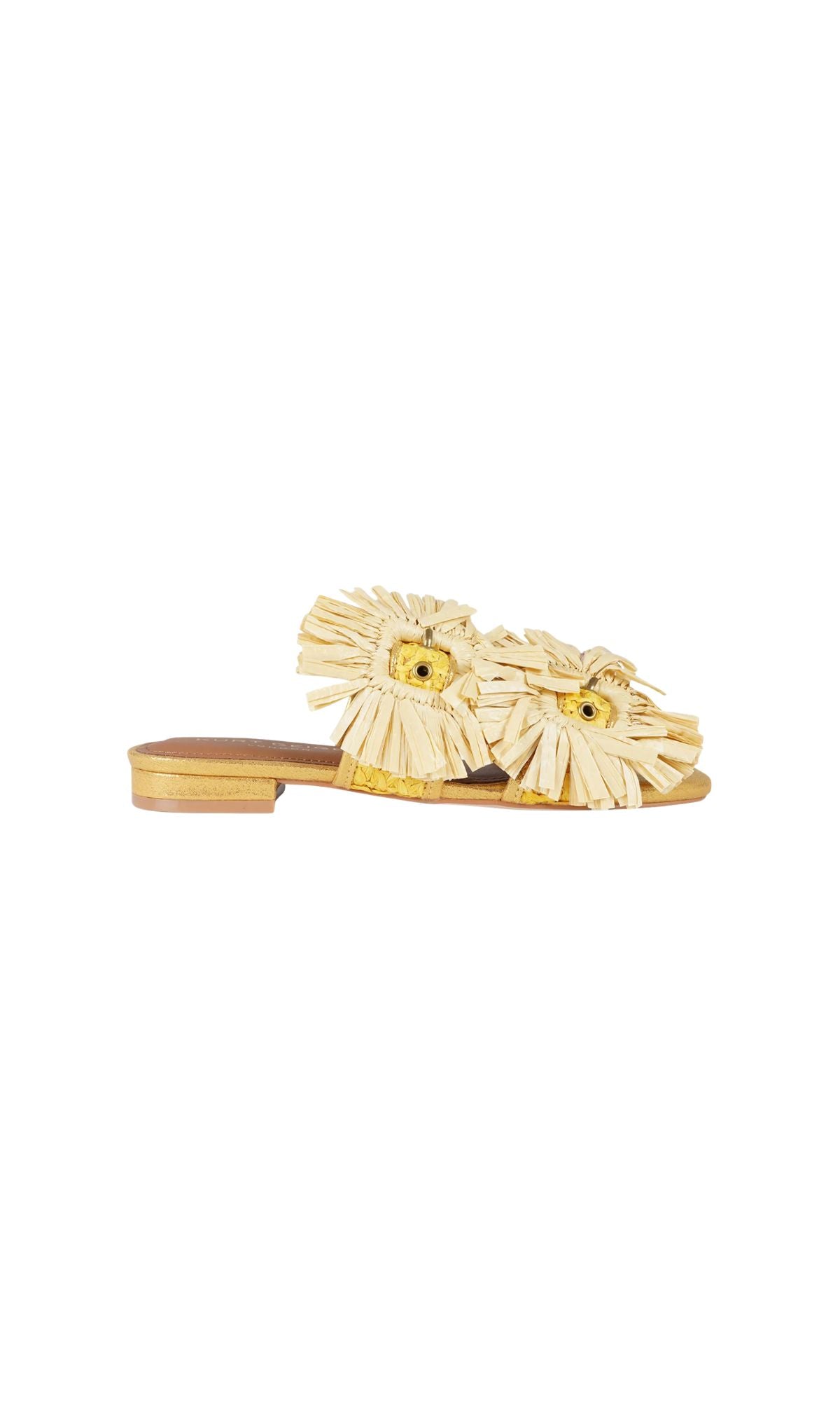 RAFFIA BUCKLE FLAT YELLOW - calzature - KURT GEIGER