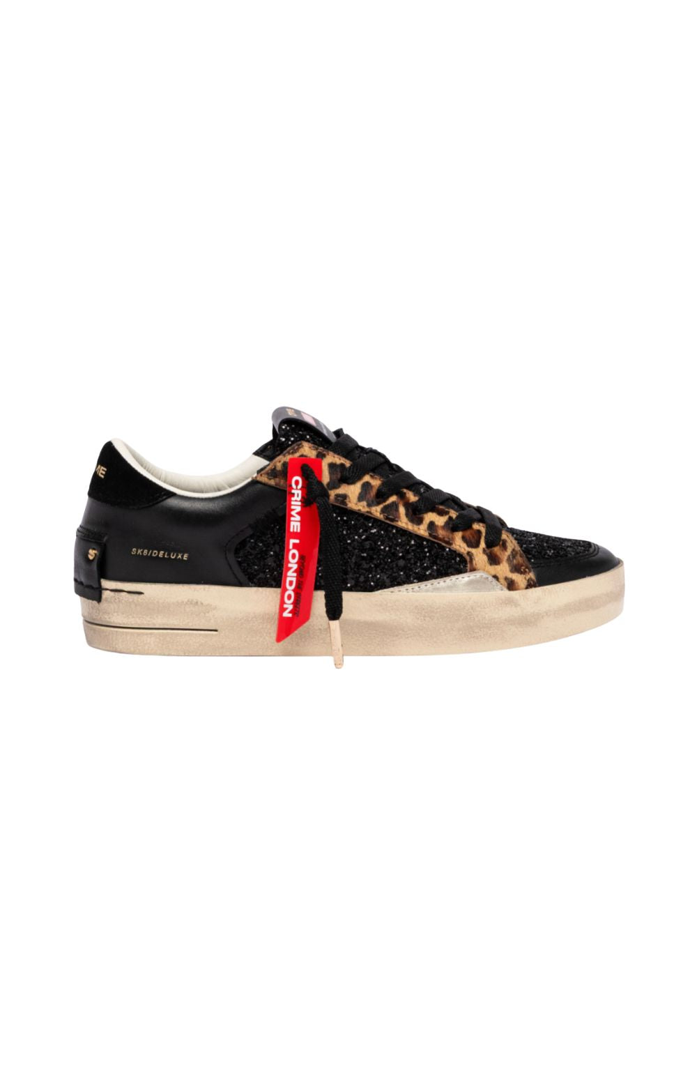 SK8 DELUXE BLACK LEOPARD - calzature - CRIME LONDON