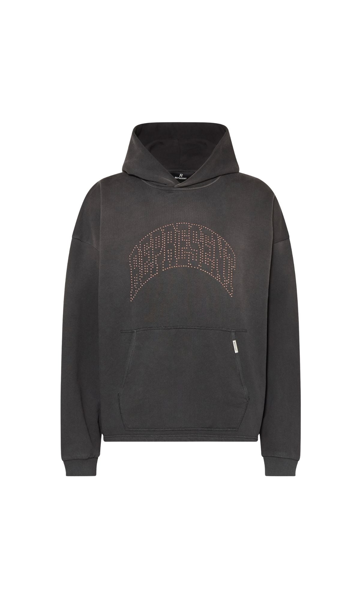 HOODIE EMBELLISHED STAINED BLACK - ABBIGLIAMENTO - REPRESENT