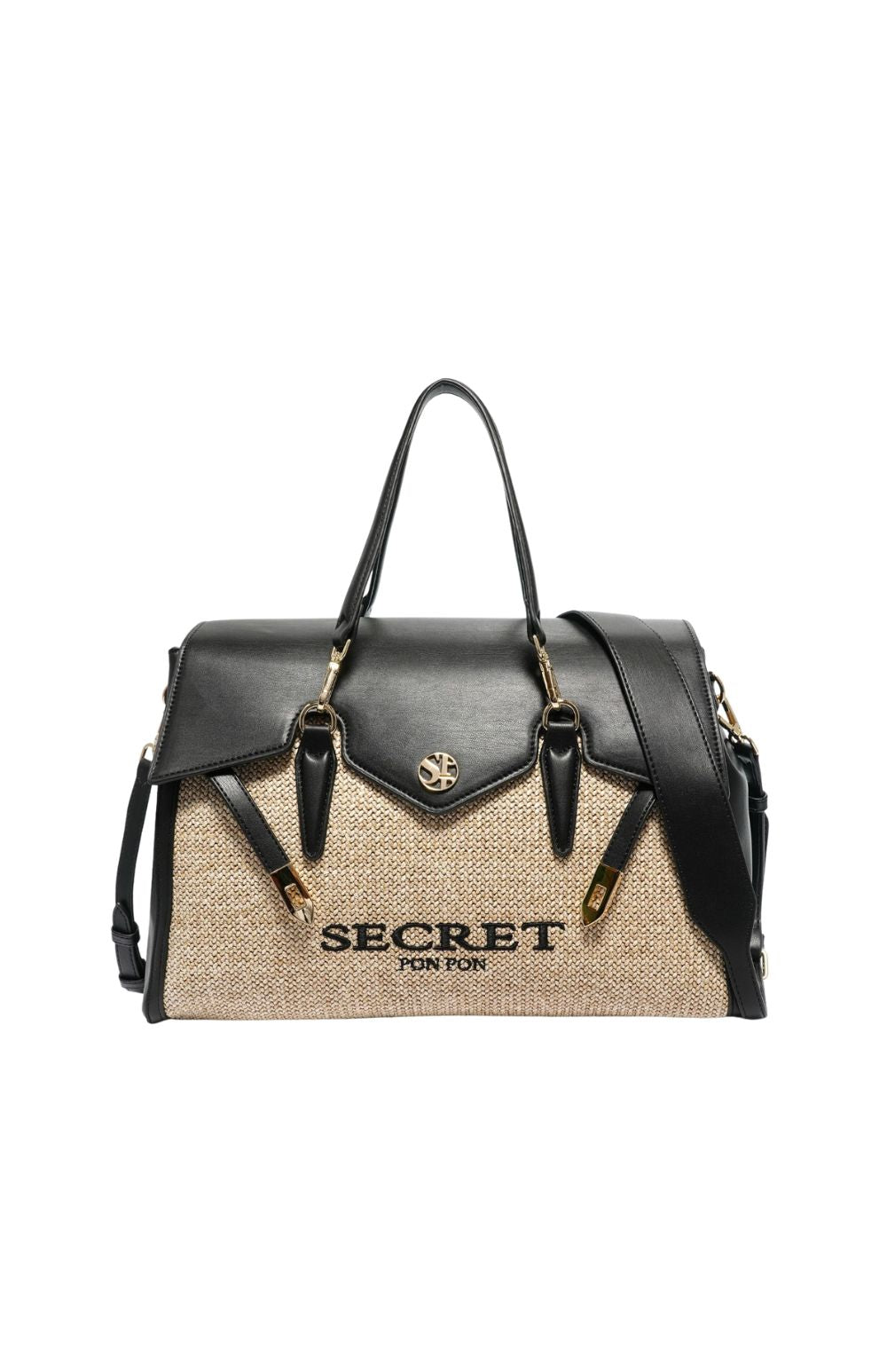 QUINY STRAW L BLK - Accessori - SECRET PON PON