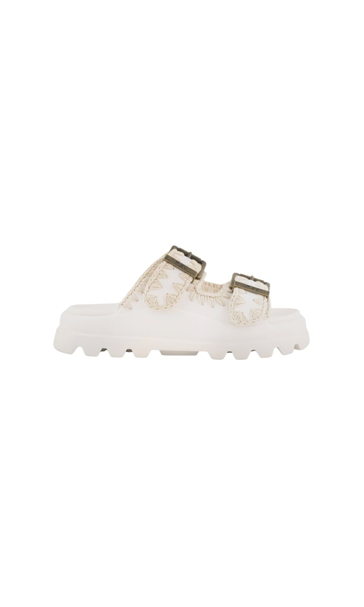 22 EVA SLIDE TWO BUCKLE WHITE - calzature - MOU