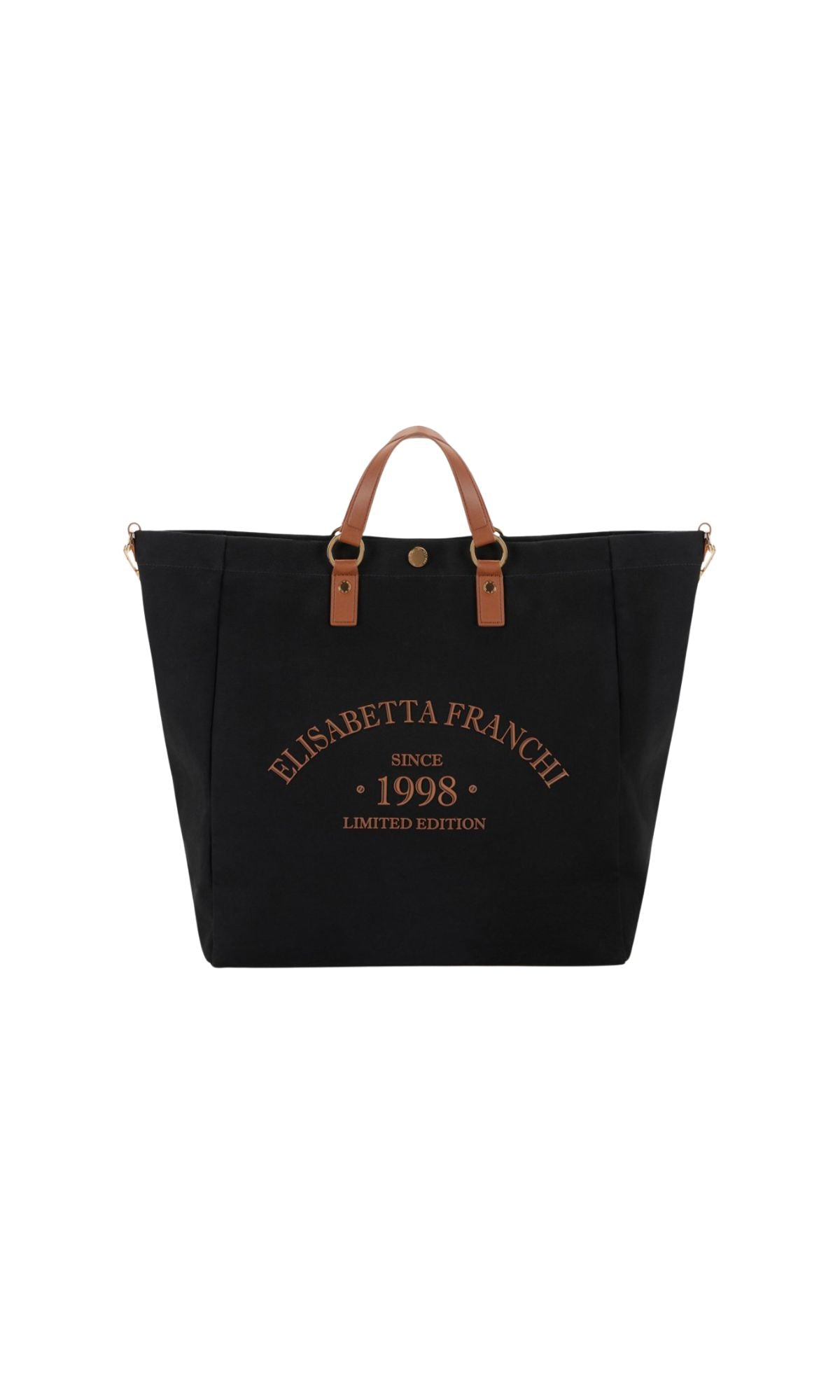 TOTE CANVAS NERO CUOIO - Accessori - ELISABETTA FRANCHI