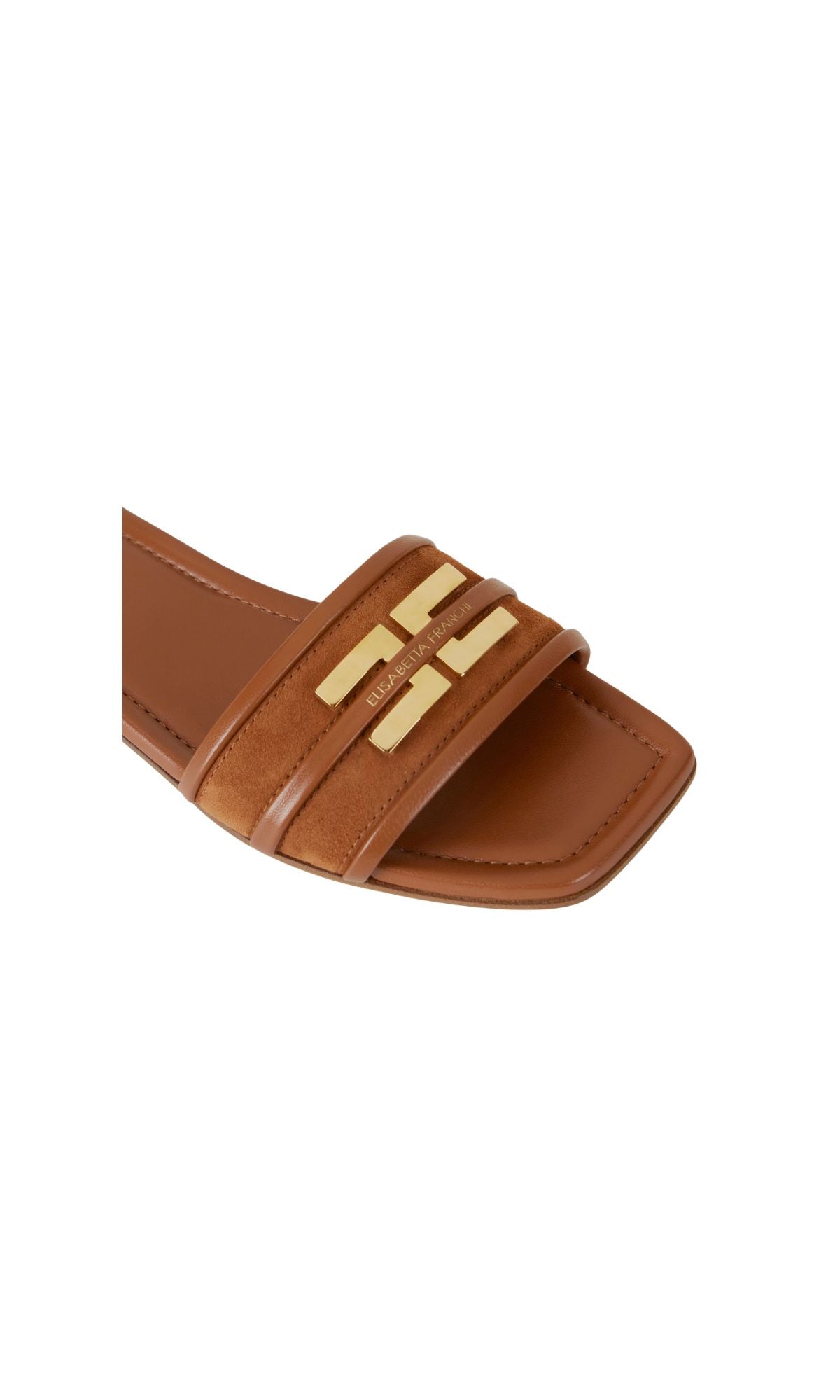 SANDALO 72L FLAT DETTAGLIO LOGO COGNAC - calzature - ELISABETTA FRANCHI