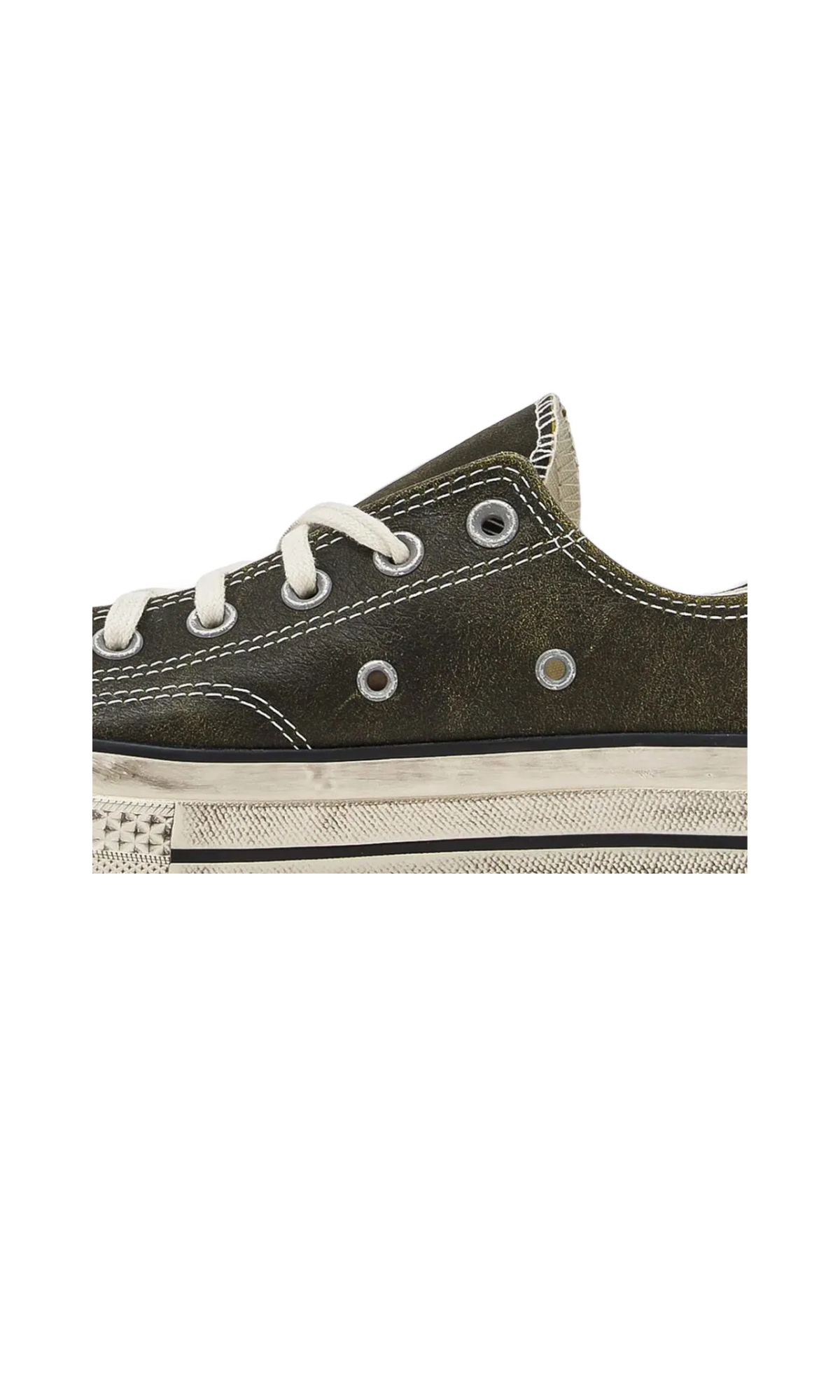 CONVERSE SNEAKERS CHUCK 70 IN PELLE BRUNITA VERDE OLIVA