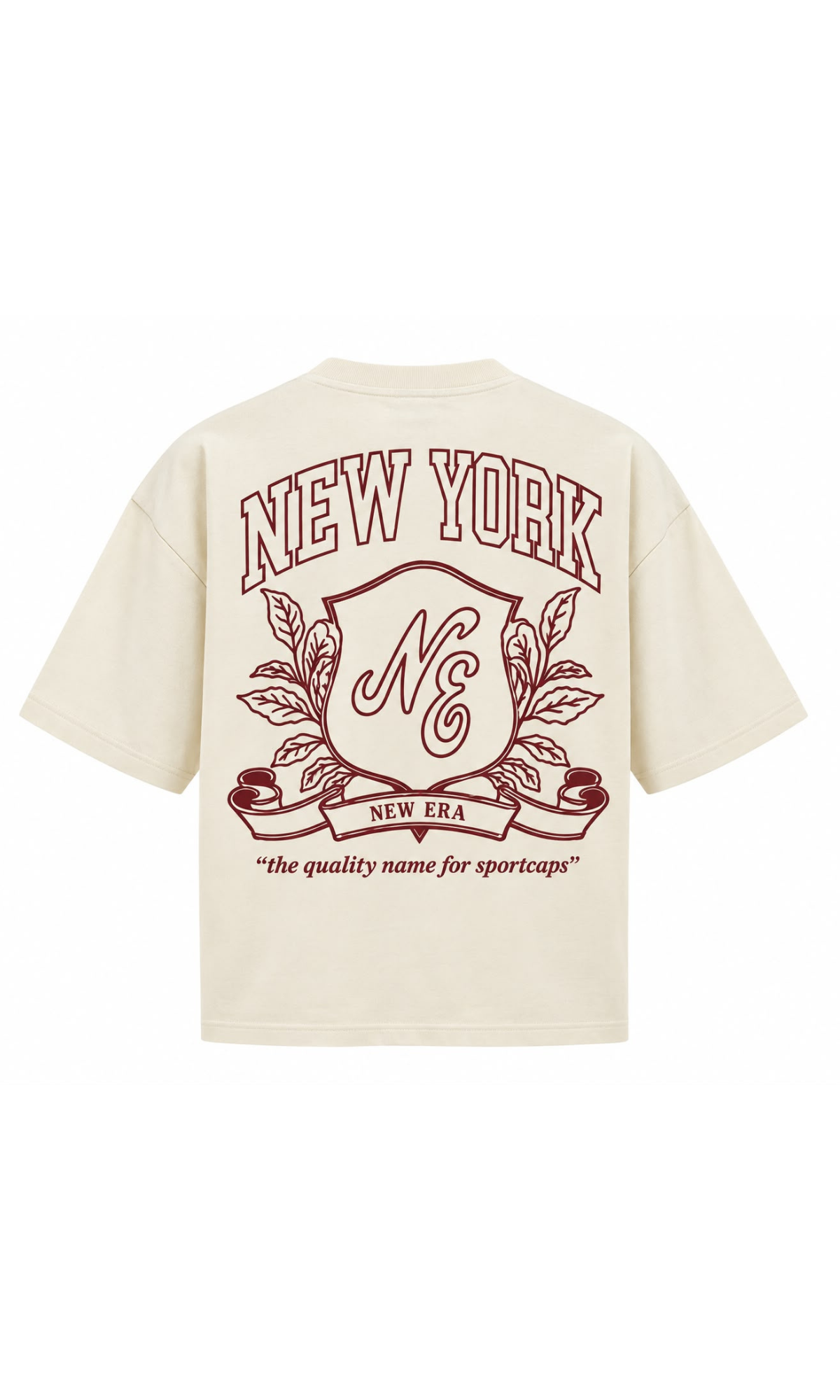 T-Shirt Oversize New Era Crest Graphic Bianca.