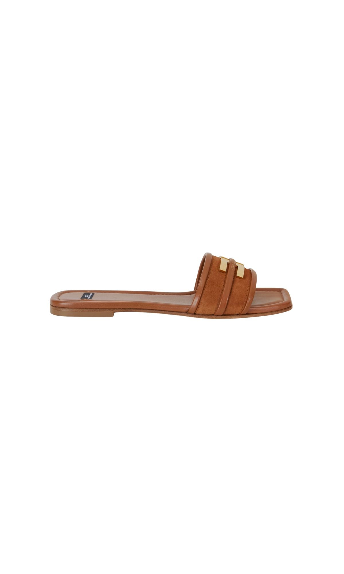 SANDALO 72L FLAT DETTAGLIO LOGO COGNAC - calzature - ELISABETTA FRANCHI