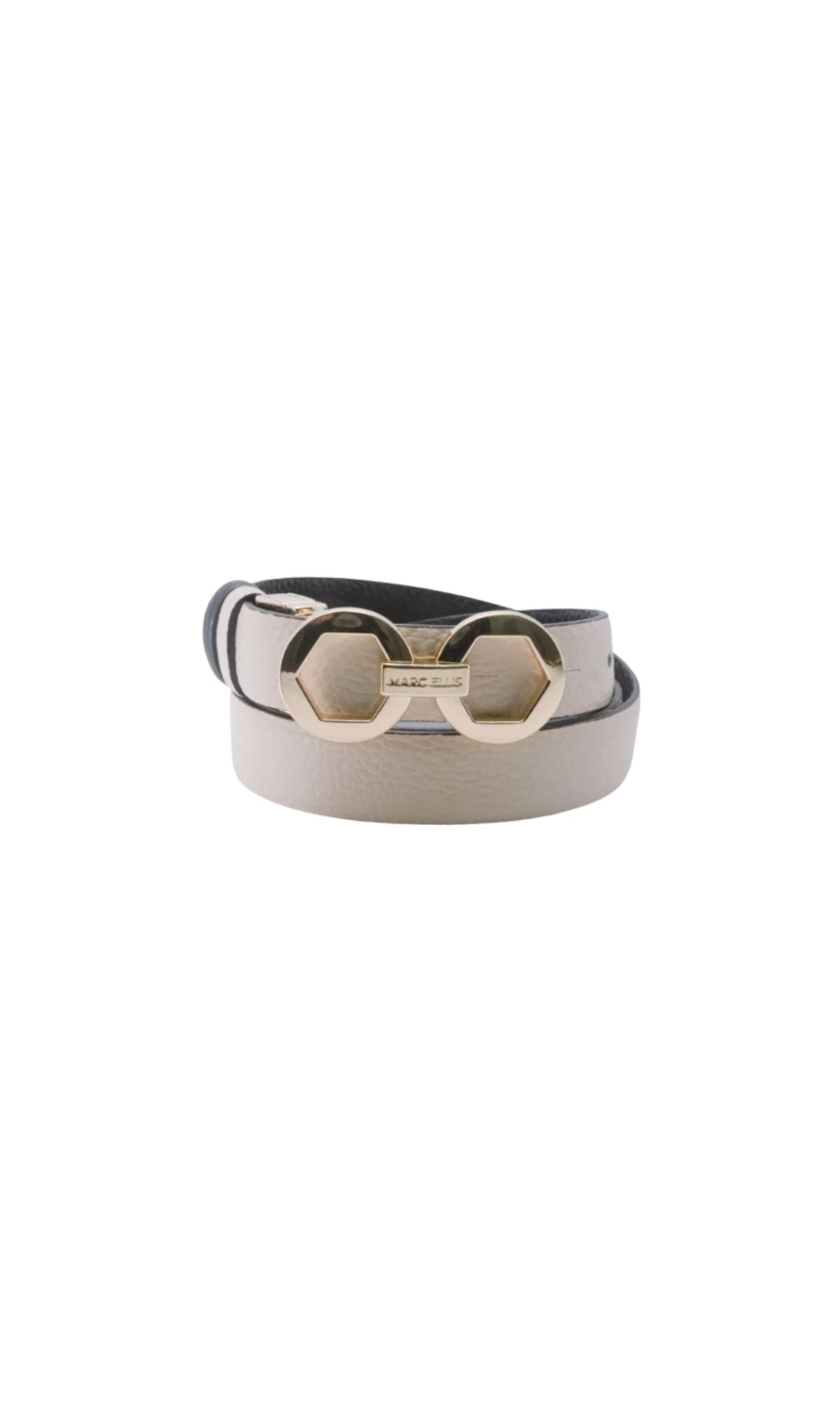 BELT 172 DO BEIGE/BLACK GOLD - Accessori - MARC ELLIS