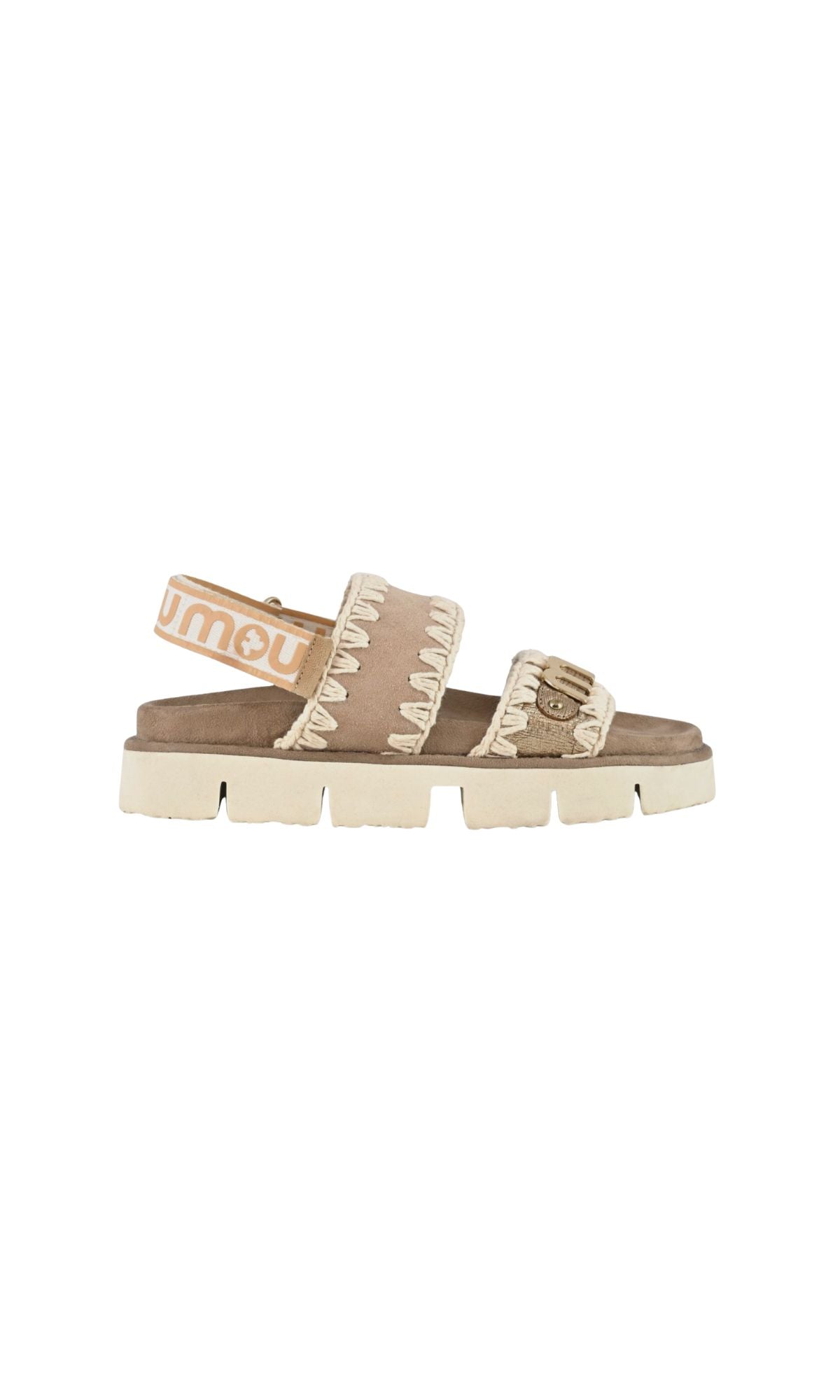 11 BIO SANDAL SUEDE LEATHER COGNAC METALLIC - calzature - MOU