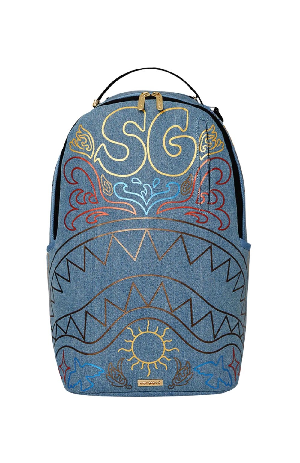 METALLIC PRINTED DENIM SHARK BACKPACK - Accessori - SPRAYGROUND