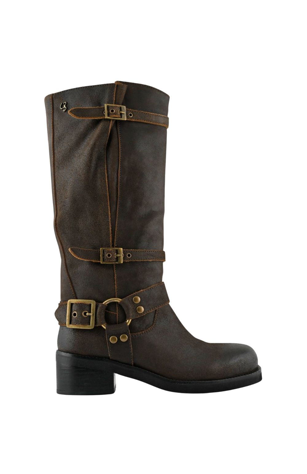 HIGH LEATHER BIKER BOOT - calzature - CORAL BLUE