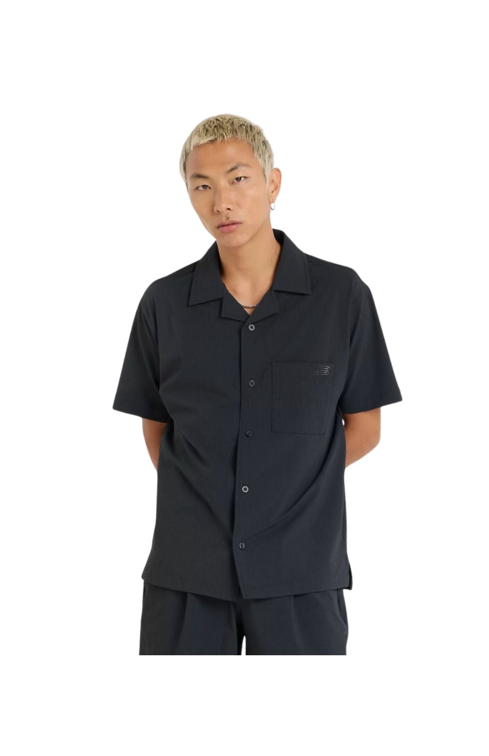 SEERSUCKER BUTTON BLK - ABBIGLIAMENTO - new balance