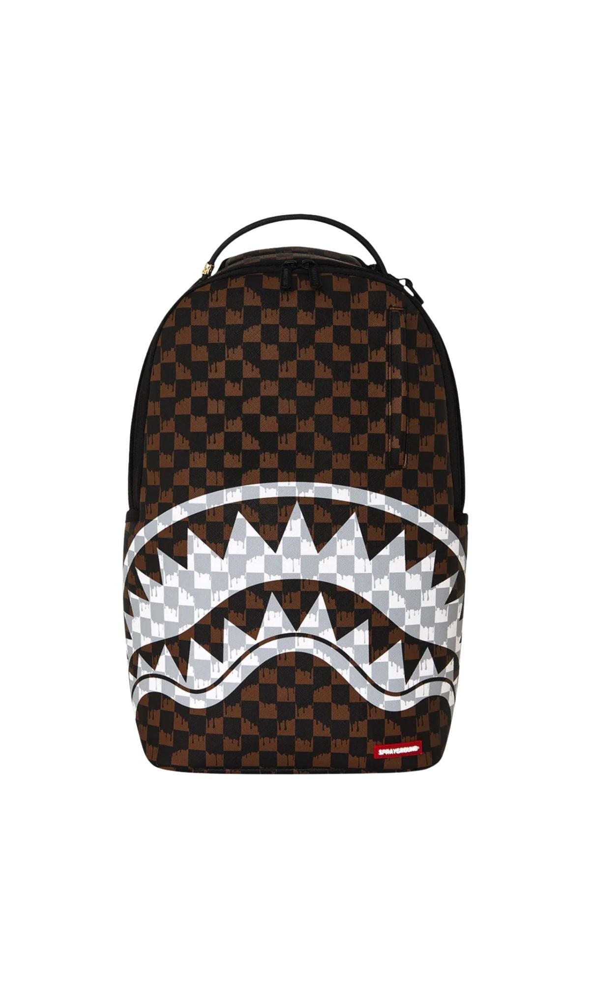 B8552 BROWN AND CREAM DRIP CHECK SHARK BACKPACK - Accessori - SPRAYGROUND