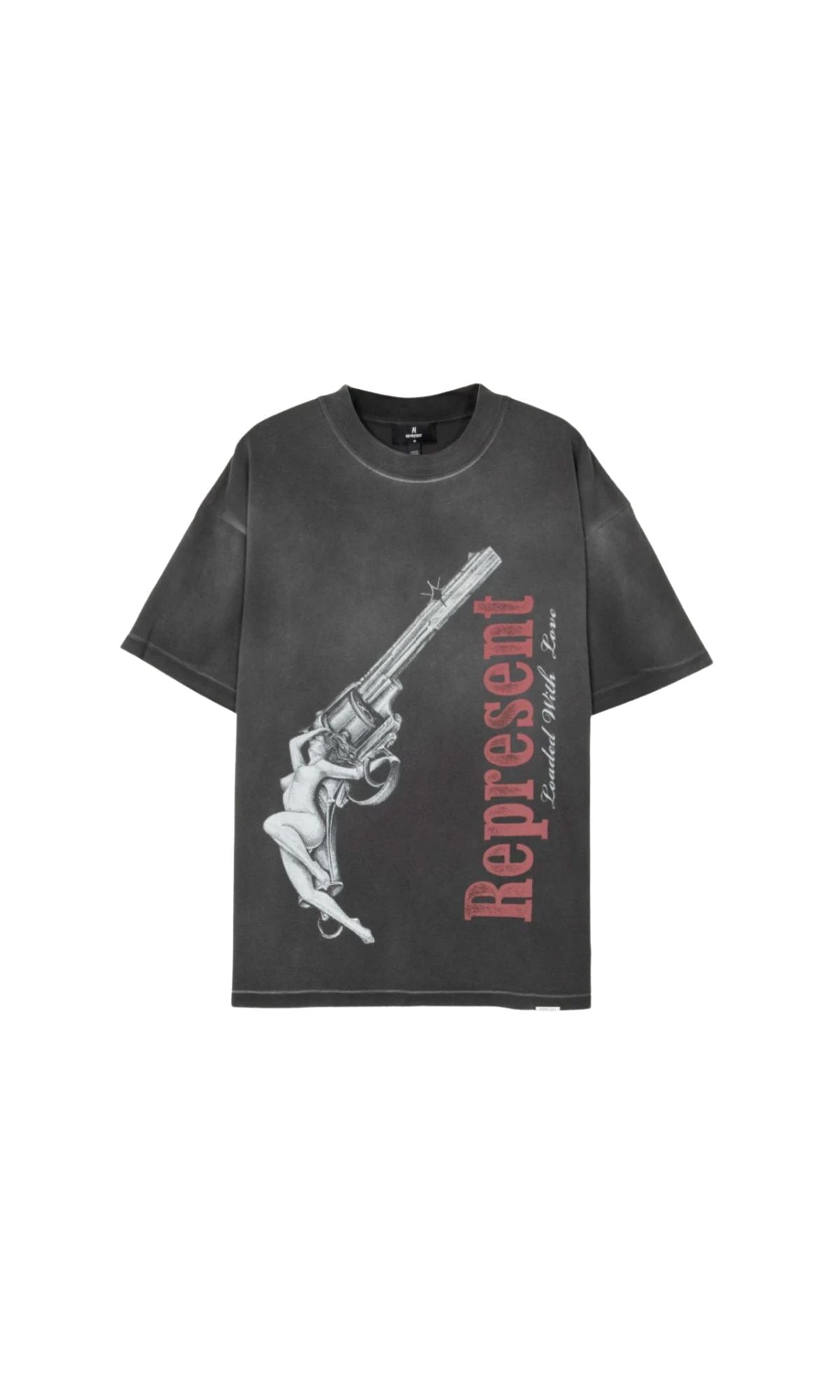 T-SHIRT LOADED WITH LOVE STAINED BLACK - ABBIGLIAMENTO - REPRESENT