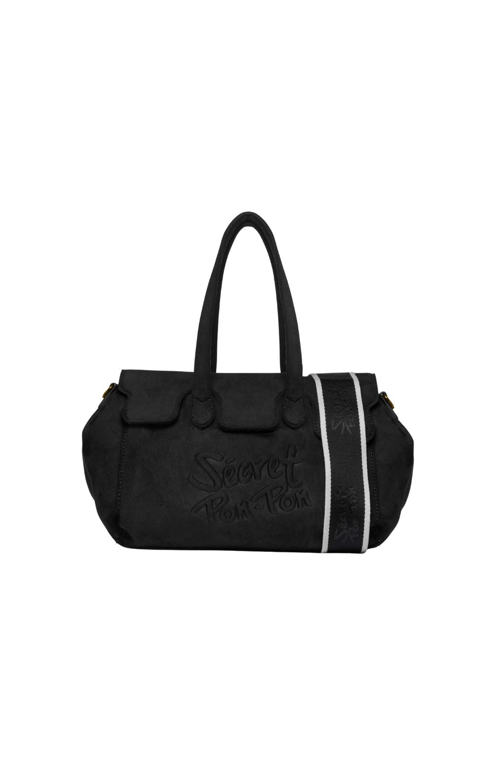 MONICA M SUEDE TOTE BLACK - Accessori - SECRET PON PON