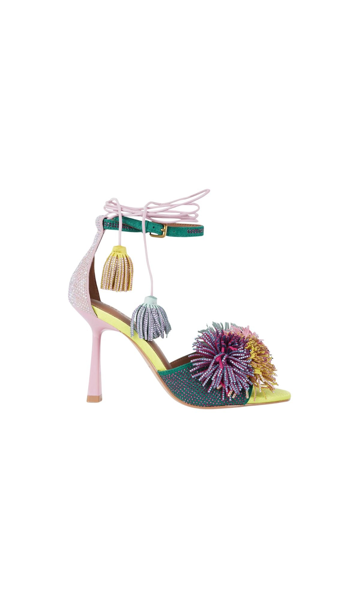 POM POM ANKLE TIE SANDAL MULTICOLOR - calzature - KURT GEIGER