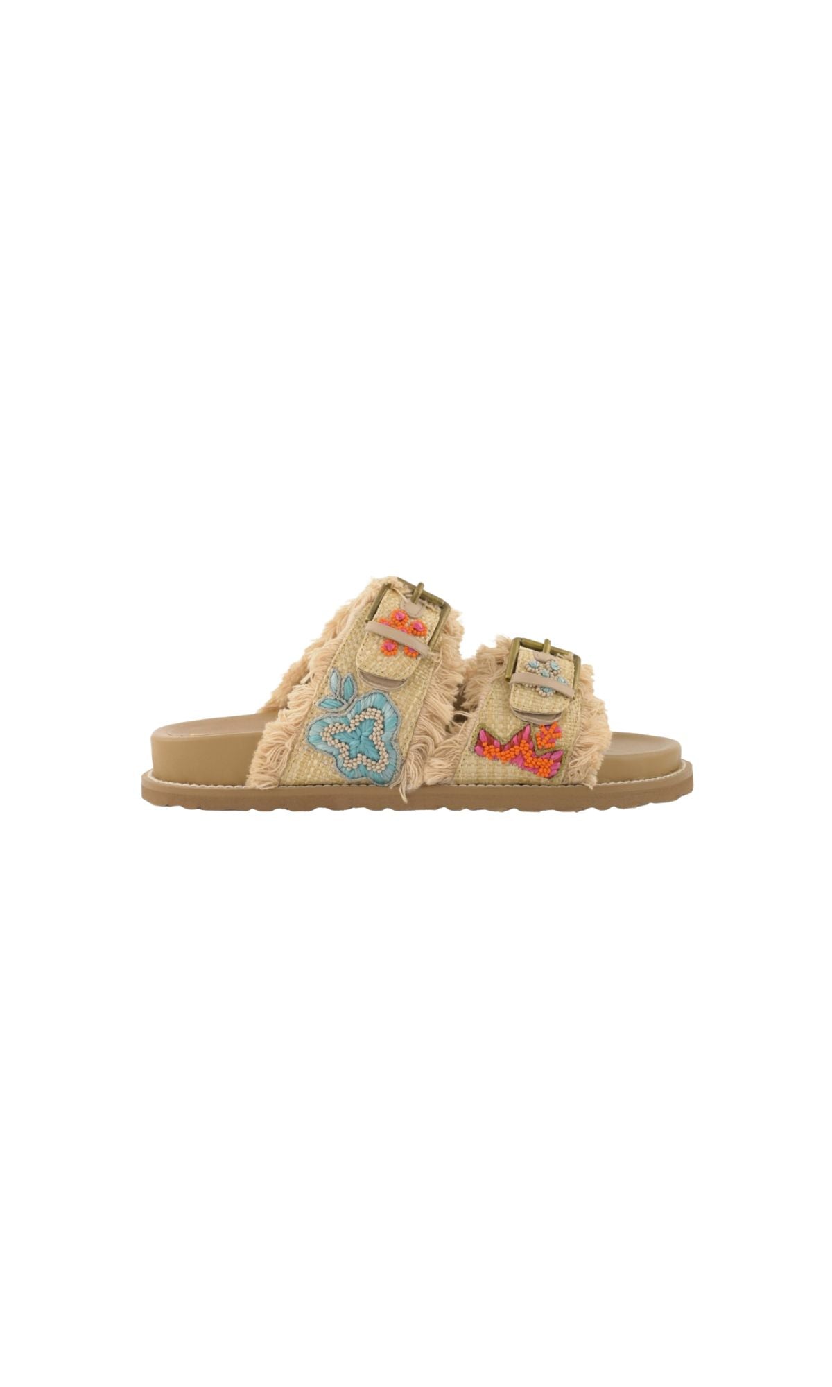 RAFFIA TWO BAND SANDAL MULTICOLOR - calzature - CORAL BLUE